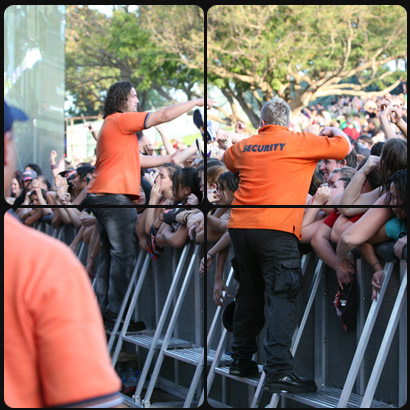 Crowd Barriers in use at concert event